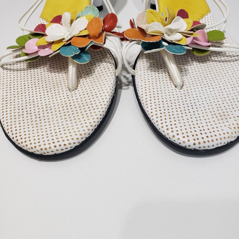Adorable Sam & Libby Slip on Kitten Heel Colorful Sandals, Size 37 (size 6.5) - Picture 3 of 7